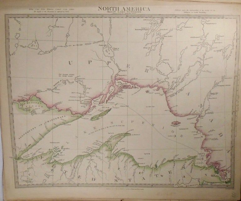 Item #33810 Map of North America: Lake Superior. Baldwin, Gradoc