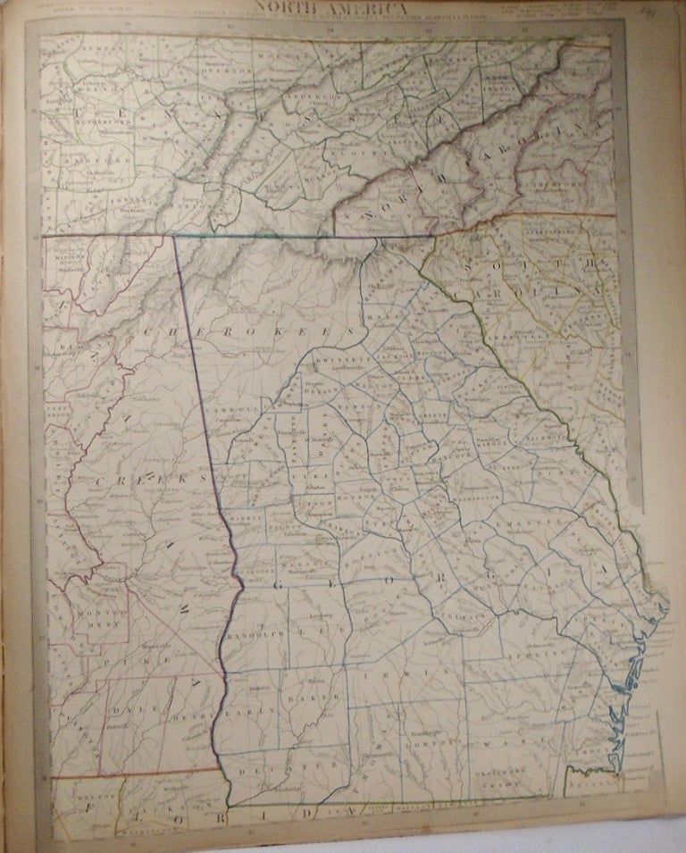 Item #33815 Map of North America: Georgia with Parts of North and South Carolina, Tennessee,...