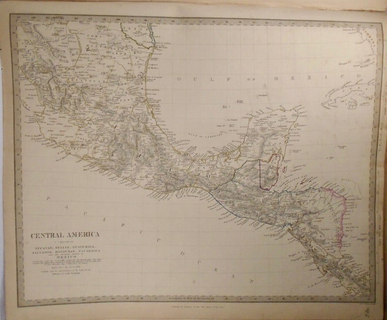 Item #33820 Map of Central America. Including: Yucatan, Belize, Guatemala, Salvador, Honduras,...