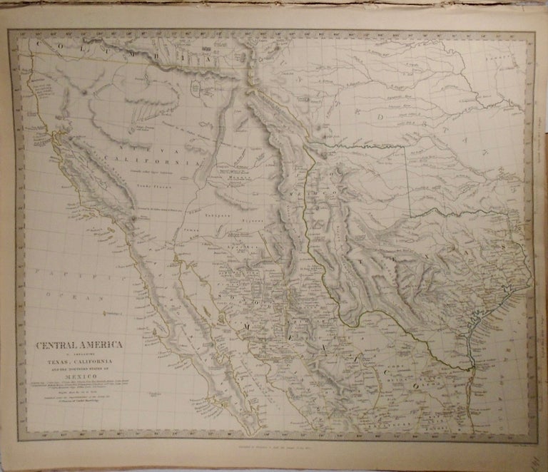 Item #33821 Map of Central America. Including: Texas, California, and the Northern States of...