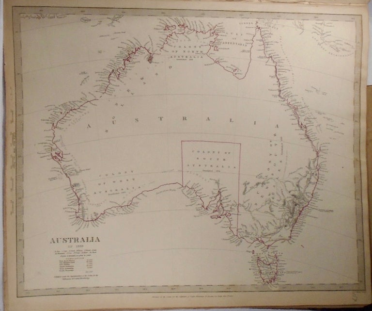Item #33825 Map of Australia in 1839. Baldwin, Gradoc