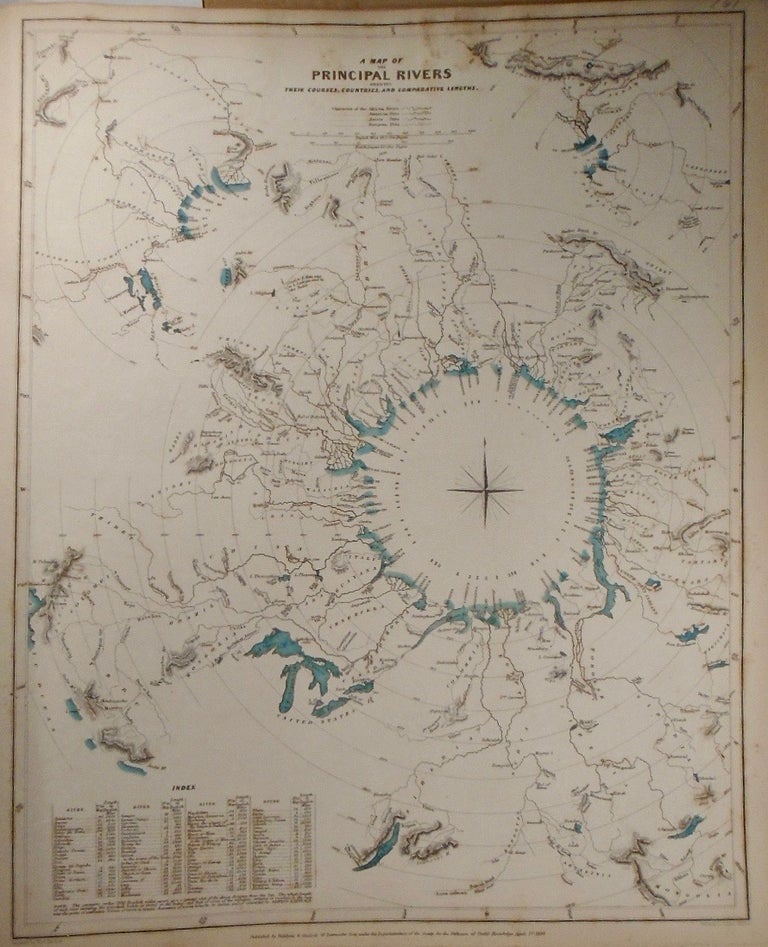 Item #33829 Map of the Principal Rivers Showing Their Courses, Countries, and Comparative...