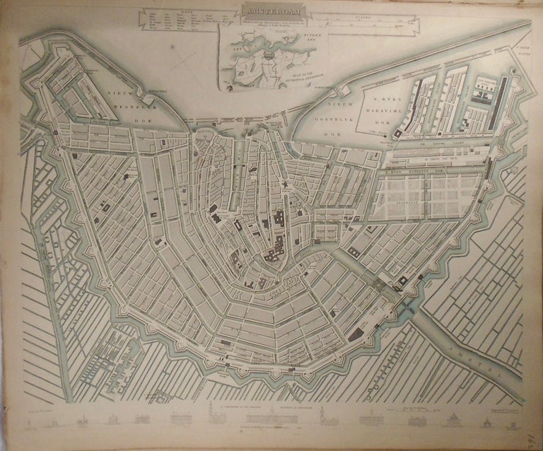 Item #33830 Map of Amsterdam. Baldwin, Gradoc