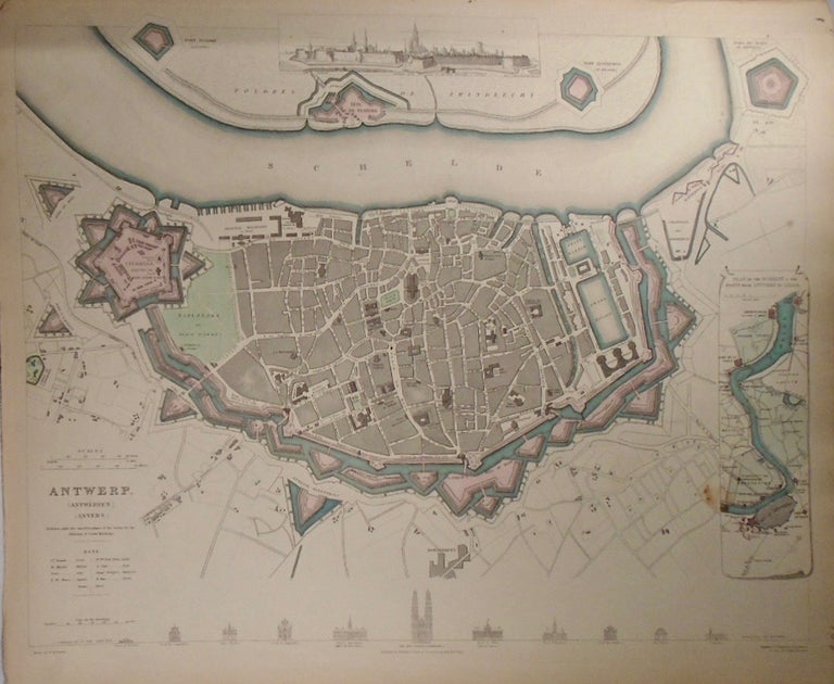 Item #33831 Map of Antwerp (Antwerpen) (Anvers). Baldwin, Gradoc
