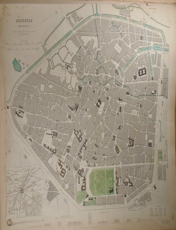 Item #33836 Map of Brussels (Bruxelles). Baldwin, Gradoc