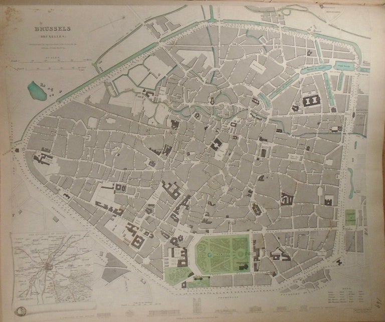 Item #33836 Map of Brussels (Bruxelles). Baldwin, Gradoc