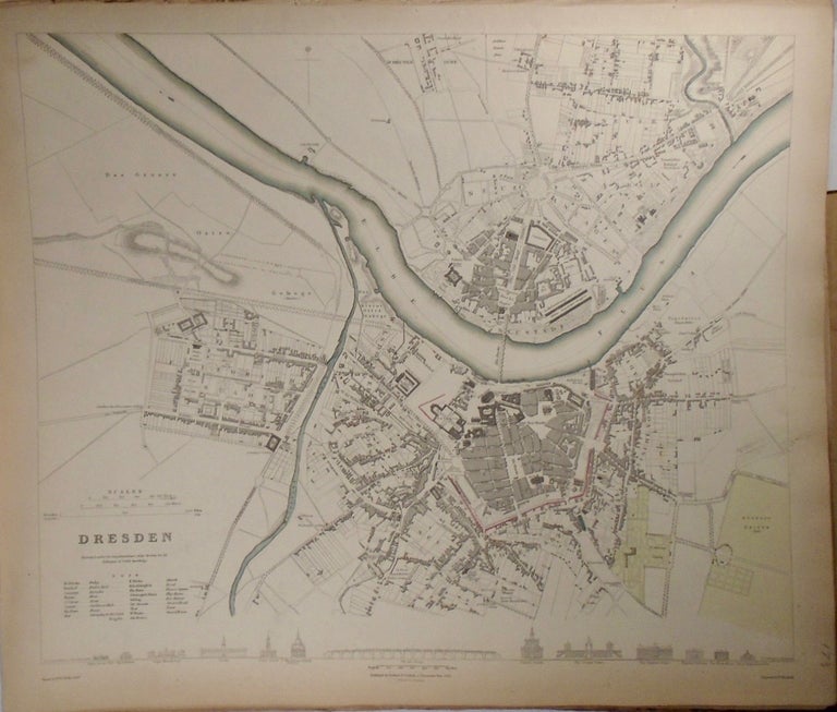 Item #33840 Map of Dresden. Baldwin, Gradoc