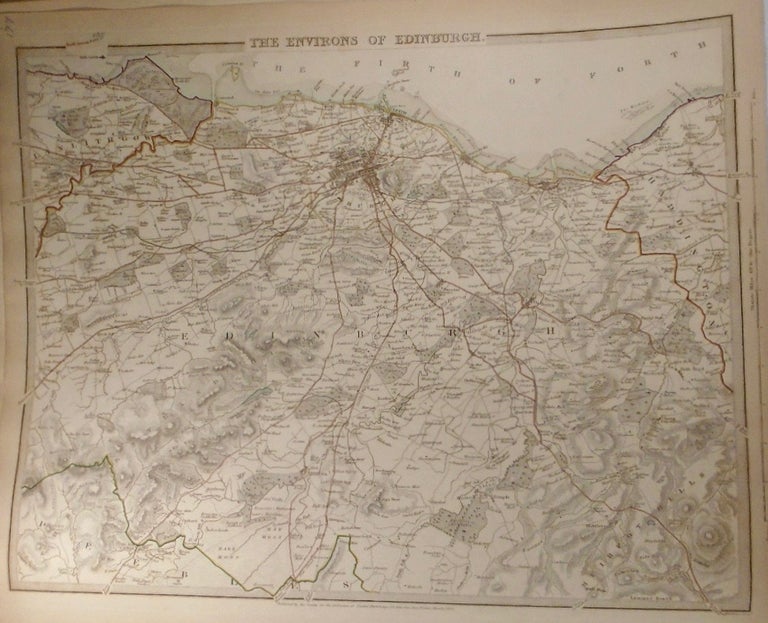 Item #33843 Map of the Environs of Edinburgh. Baldwin, Gradoc