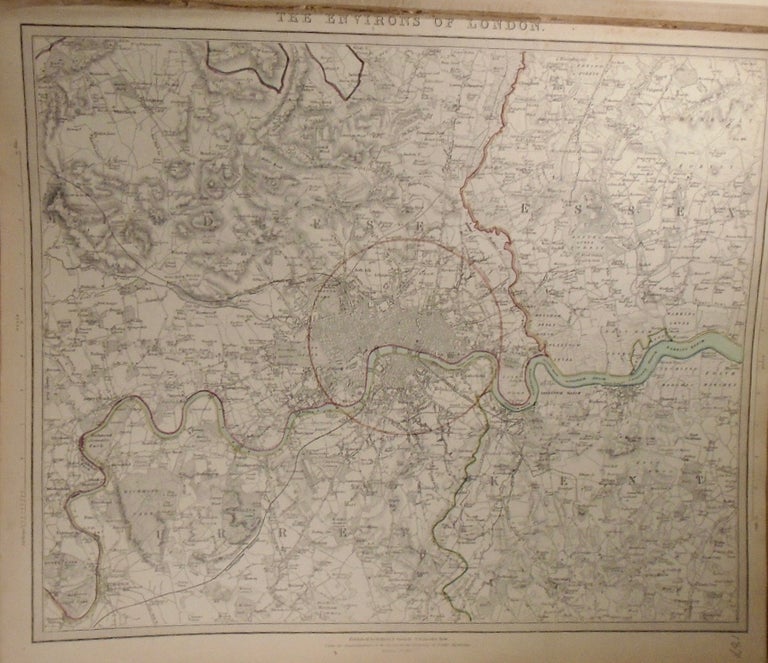 Item #33853 Map of the Environs of London. Baldwin, Gradoc