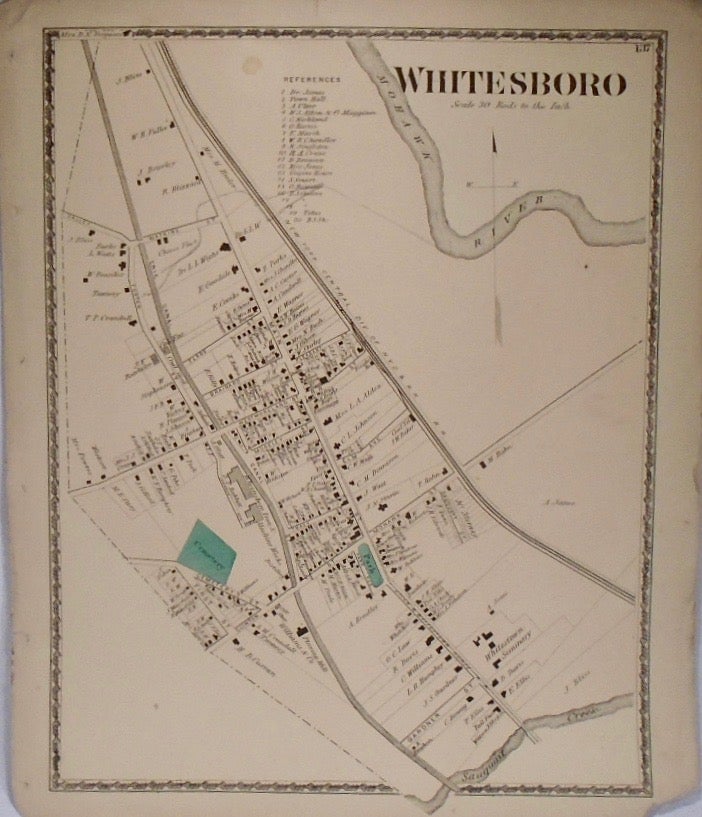 Item #33892 Map fo Whitesboro, New York. D. G. BEERS