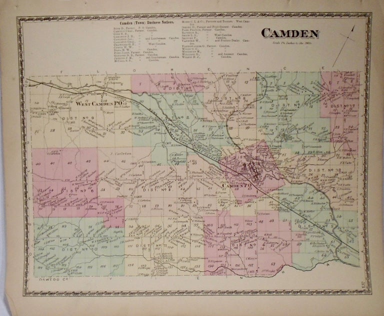 Item #33900 Map of Camden, New York. D. G. BEERS.