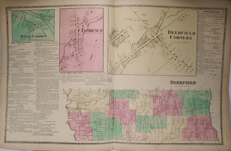 Item #33902 Map of Deerfield and Deerfield Corners, New York. D. G. BEERS.