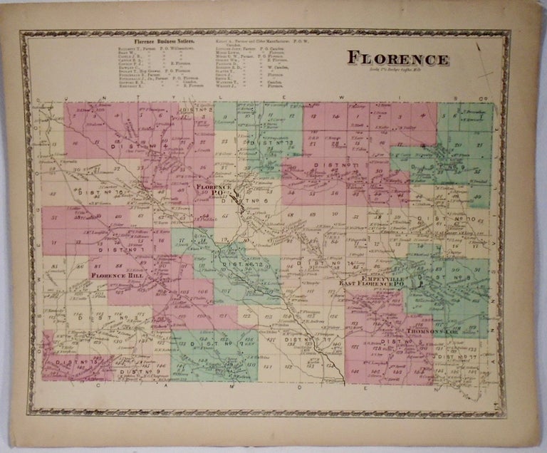 Item #33903 Map of Florence, New York. D. G. BEERS.