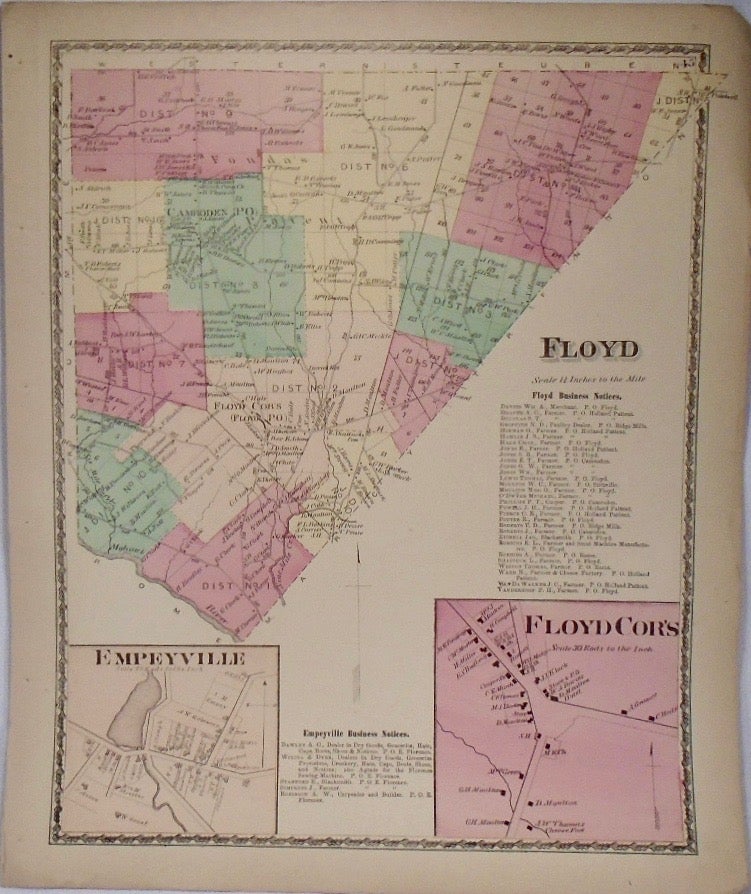 Item #33904 Map of Floyd, New York. D. G. BEERS.