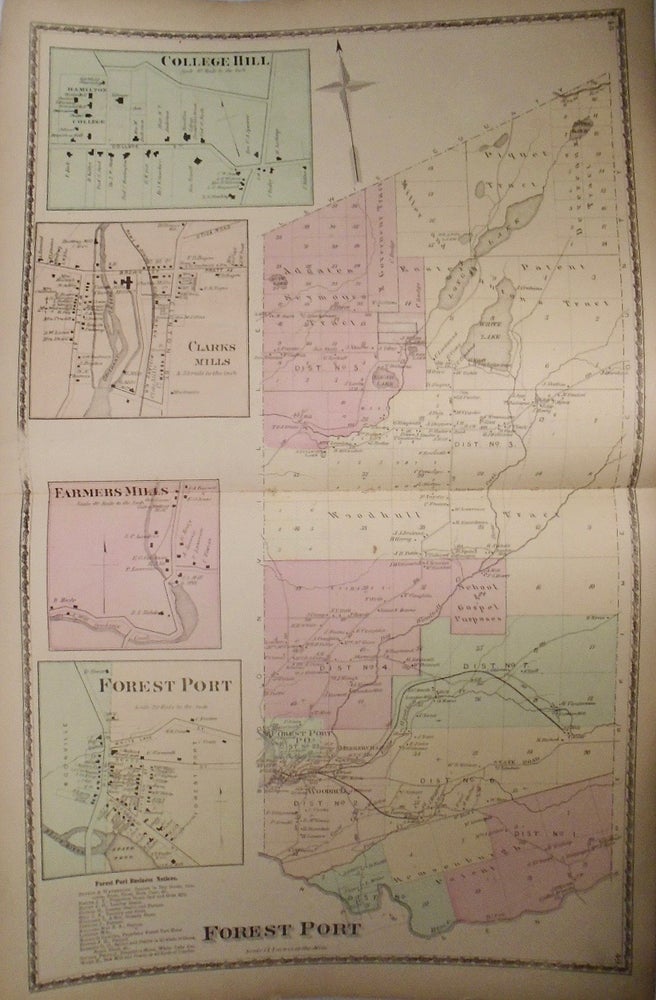 Item #33905 Map of Forest Port, New York. D. G. BEERS.