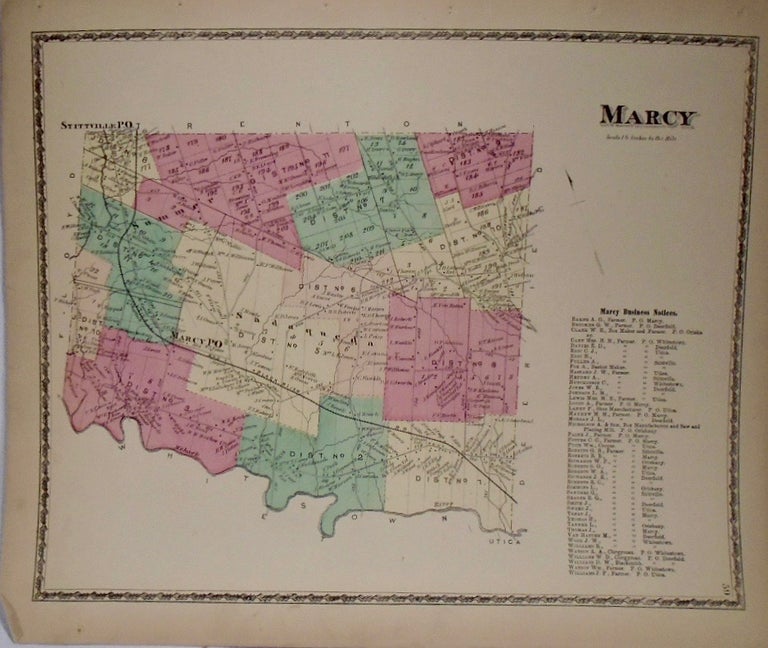Item #33908 Map of Marcy, New York. D. G. BEERS.