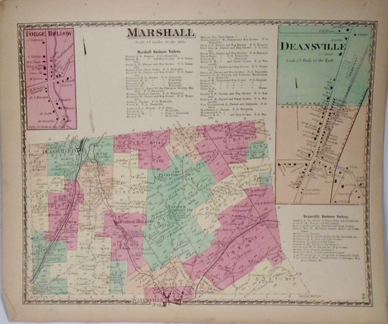 Item #33909 Map of Marshall, New York. D. G. BEERS.