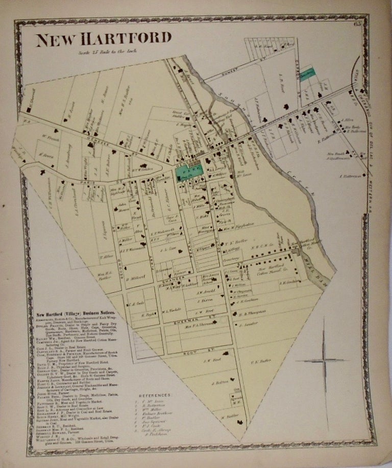 Item #33911 Map of New Hartford, New York. D. G. BEERS.