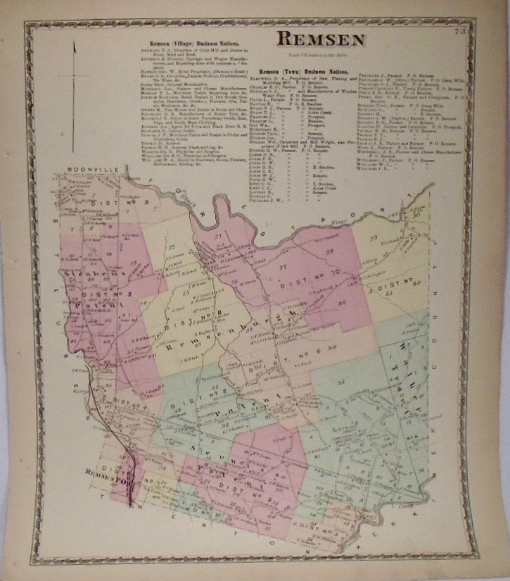 Item #33915 Map of Remsen, New York. D. G. BEERS.