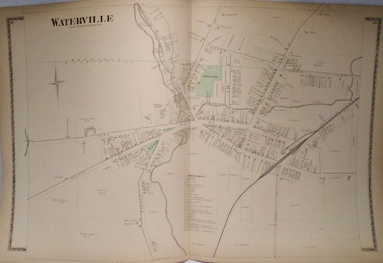 Item #33919 Map of Waterville, New York. D. G. BEERS.