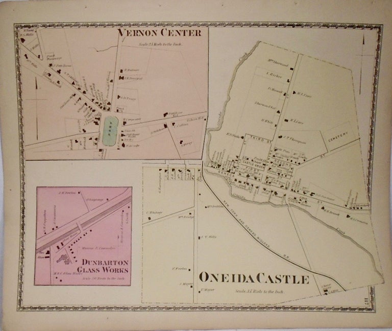 Item #33929 Map of Orveida Castle and Vernon Center, New York. D. G. BEERS