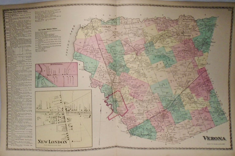 Item #33930 Map of Verona, New York. D. G. BEERS.
