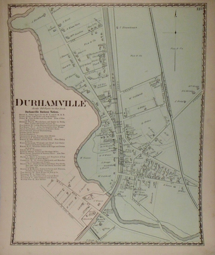 Item #33931 Map of Durhamville, New York. D. G. BEERS