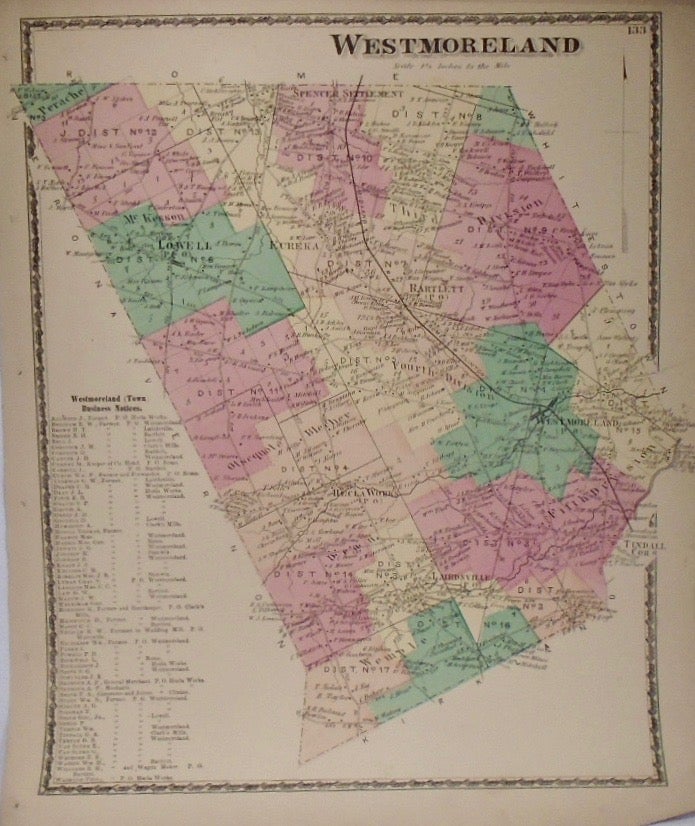 Item #33934 Map of Westmoreland, New York. D. G. BEERS.