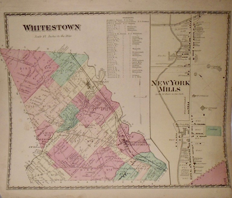 Item #33935 Map of Whitestown, New York. D. G. BEERS