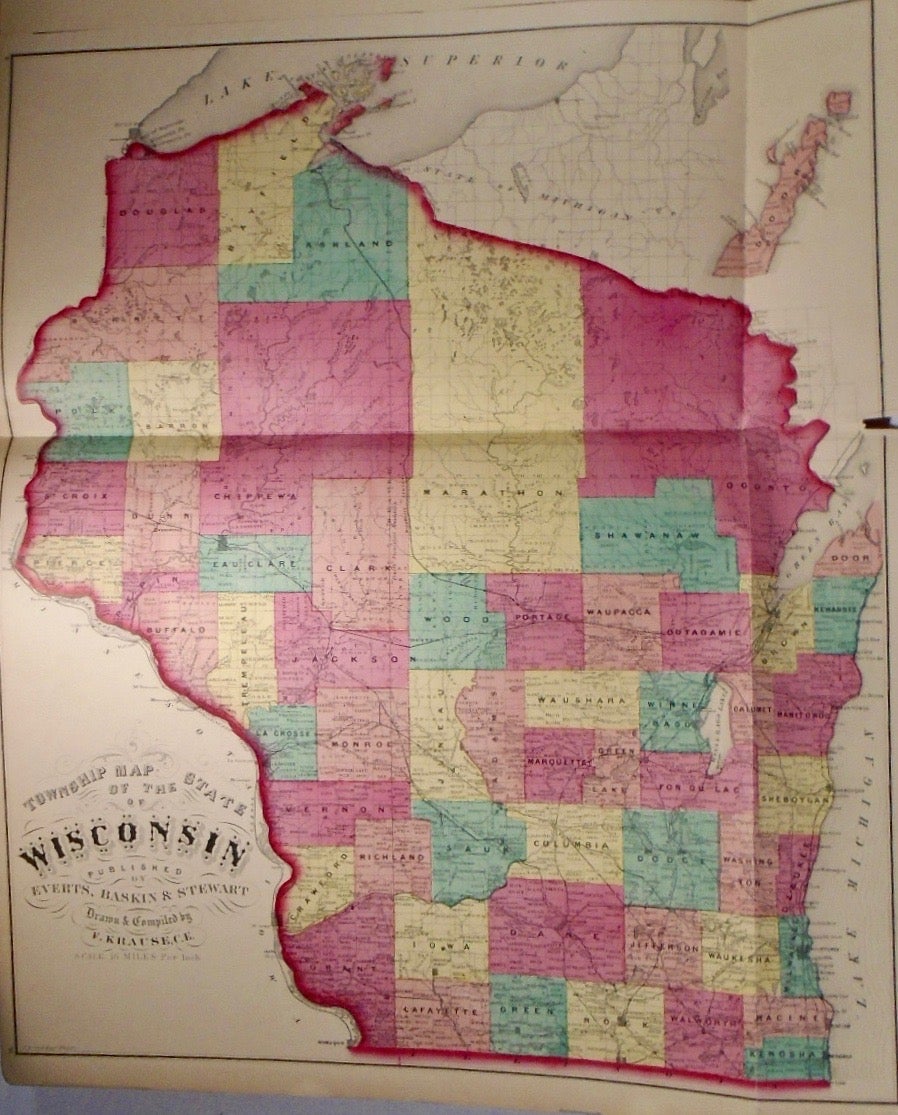 Township Map of the State of Wisconsin Frank KRAUSE