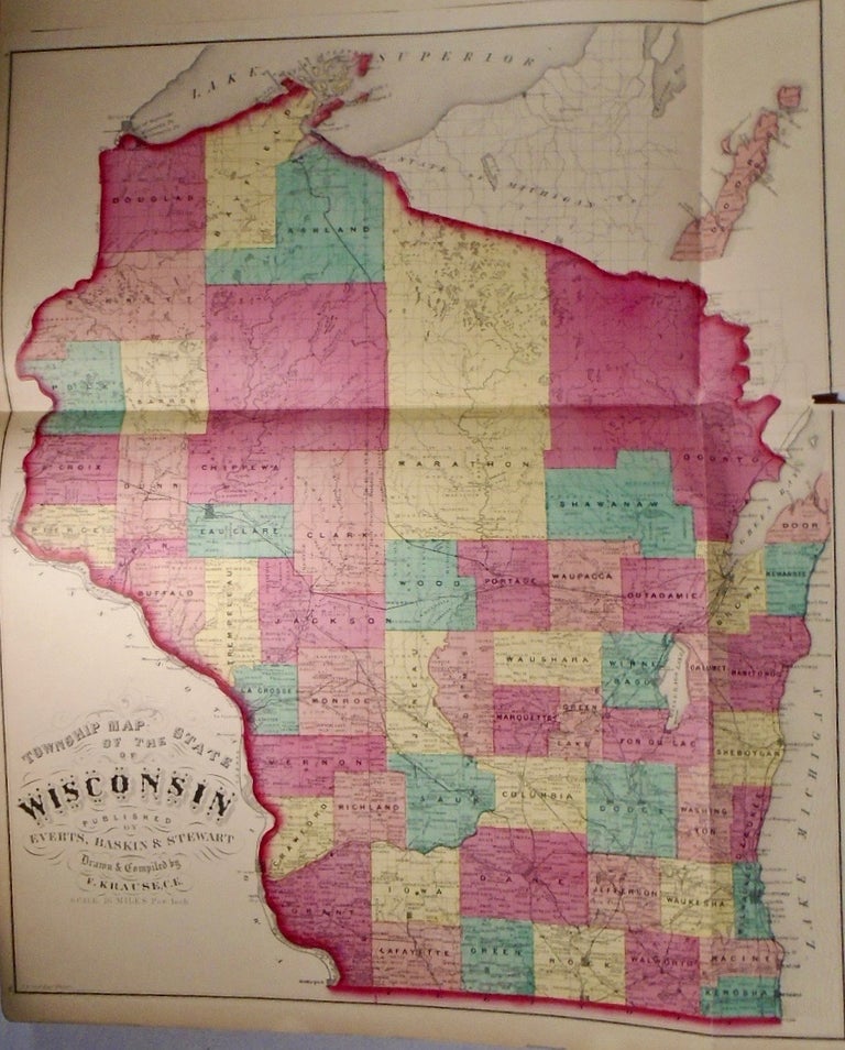 Item #33937 Township Map of the State of Wisconsin. Frank KRAUSE.