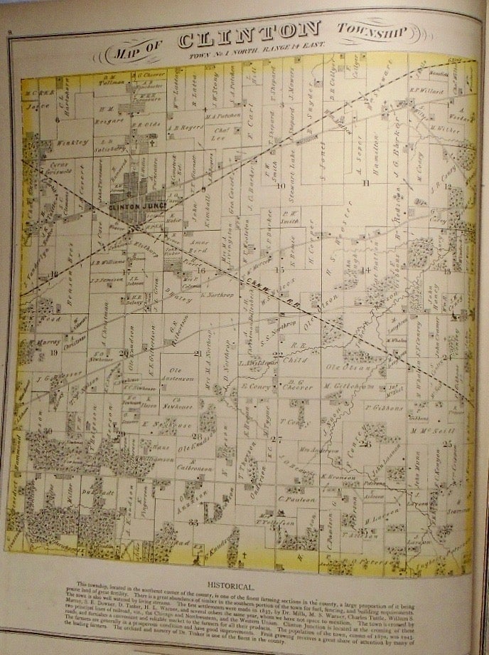 Item #33939 Map of Clinton Township, Wisconsin. Frank KRAUSE.