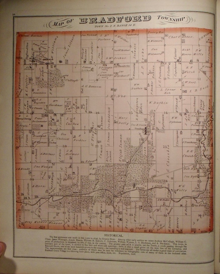 Item #33940 Map of Bradford Township, Wisconsin. Frank KRAUSE