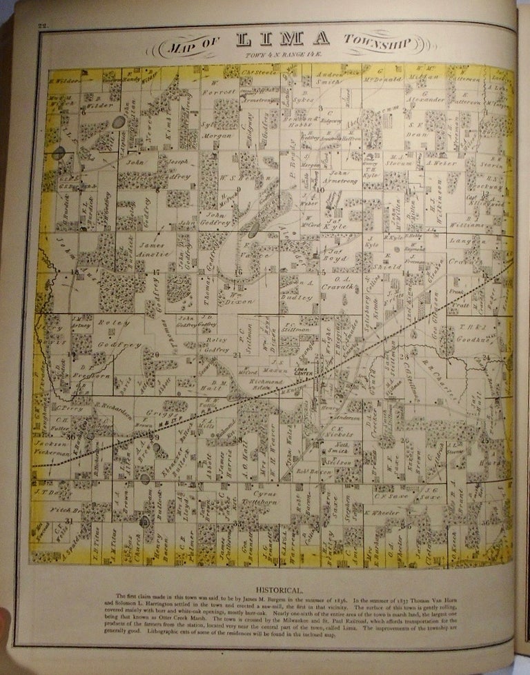 Item #33942 Map of Lima Township, Wisconsin. Frank KRAUSE.