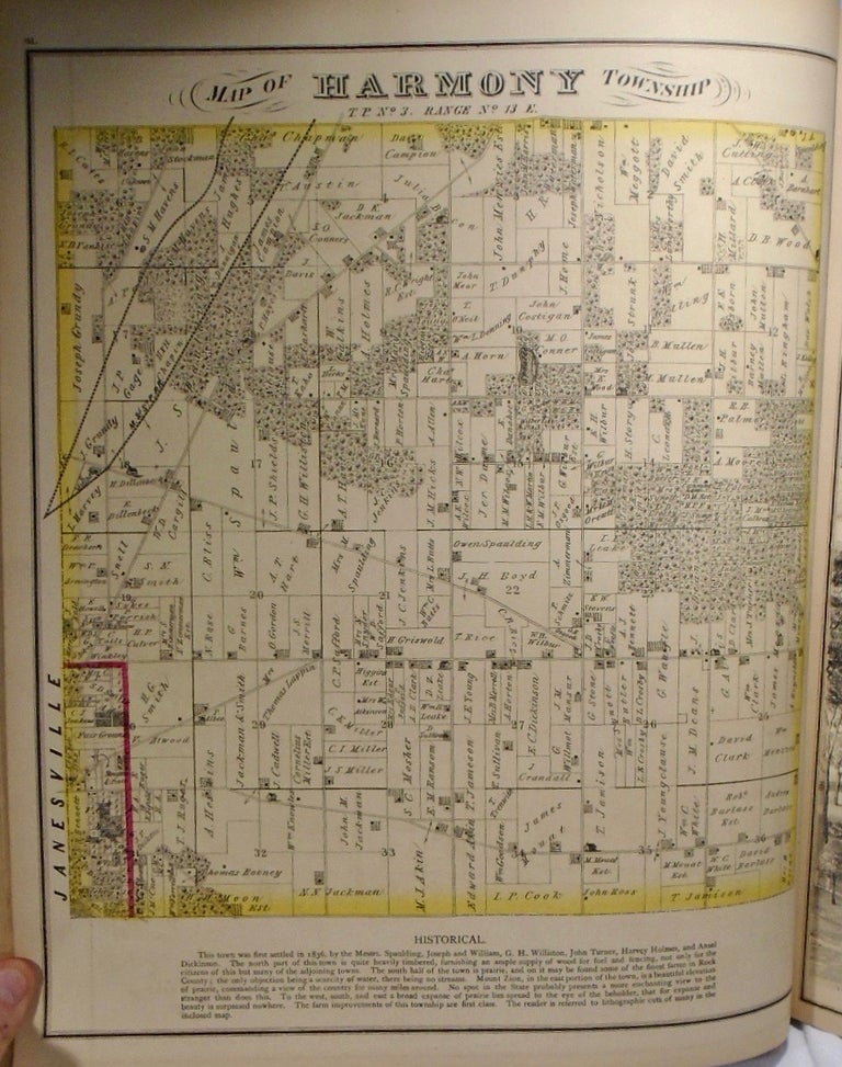 Item #33944 Map of Harmony Township, Wisconsin. Frank KRAUSE