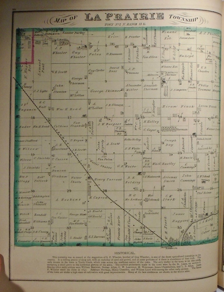 Item #33945 Map of La Prairie Township, Wisconsin. Frank KRAUSE.