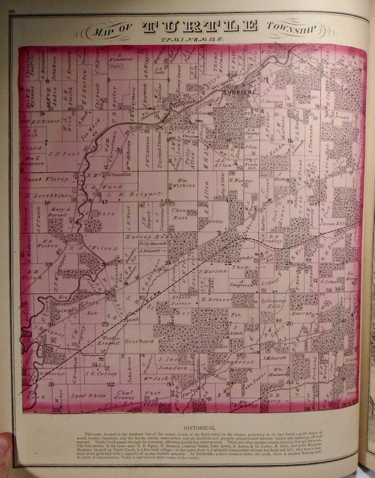 Item #33946 Map of Turtle Township, Wisconsin. Frank KRAUSE.