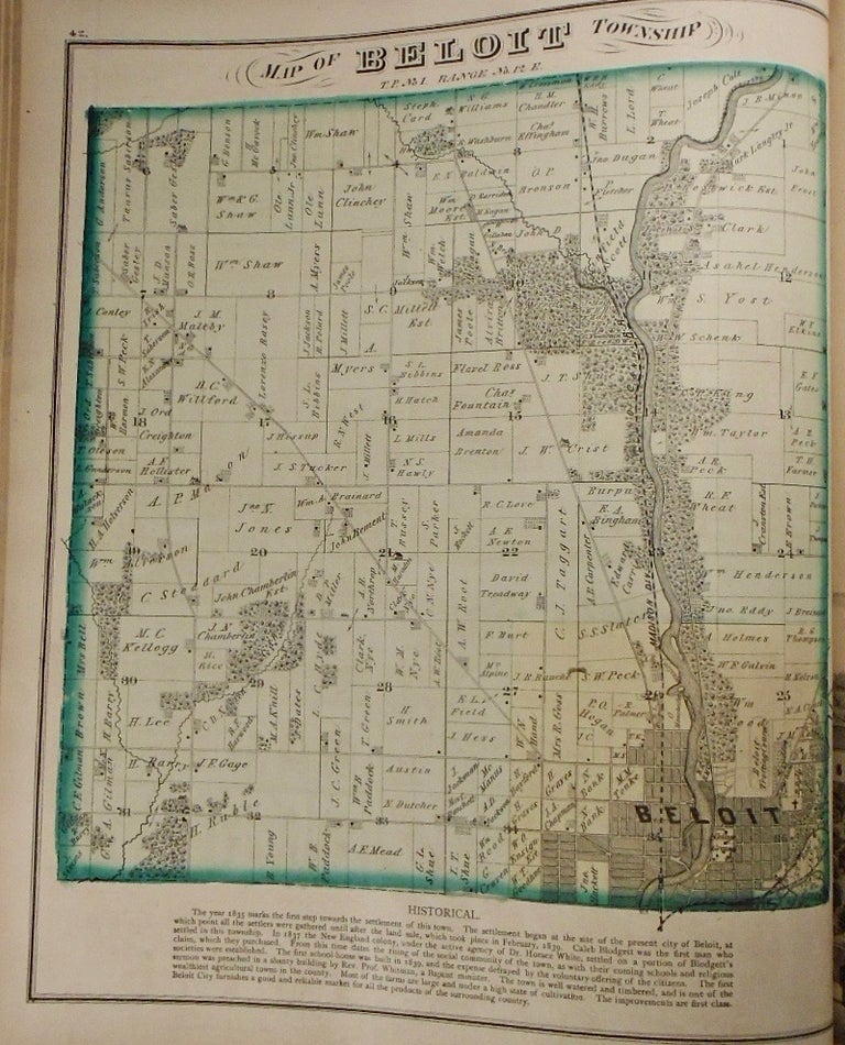 Item #33947 Map of Beloit Township, Wisconsin. Frank KRAUSE.
