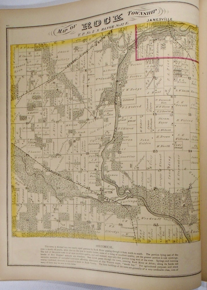 Item #33948 Map of Rock Township, Wisconsin. Frank KRAUSE