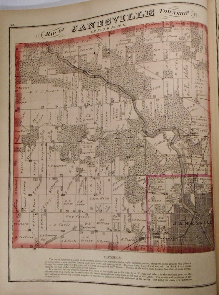 Item #33949 Map of Janesville Township, Wisconsin. Frank KRAUSE.