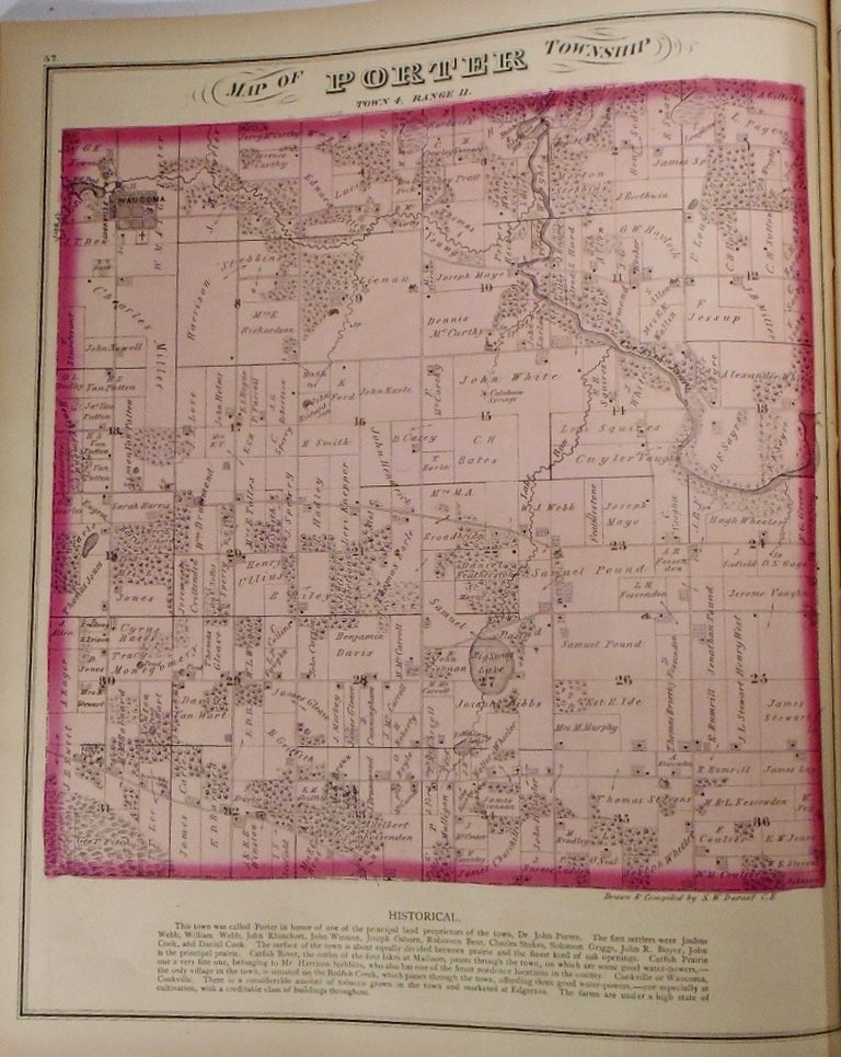 Item #33951 Map of Porter Township, Wisconsin. Frank KRAUSE
