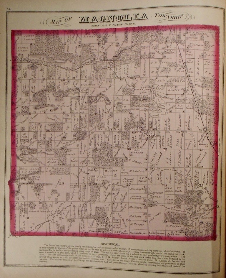 Item #33957 Map of Magnolia Township, Wisconsin. Frank KRAUSE