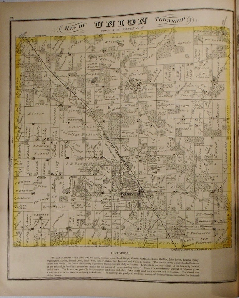 Item #33958 Map of Union Township, Wisconsin. Frank KRAUSE.