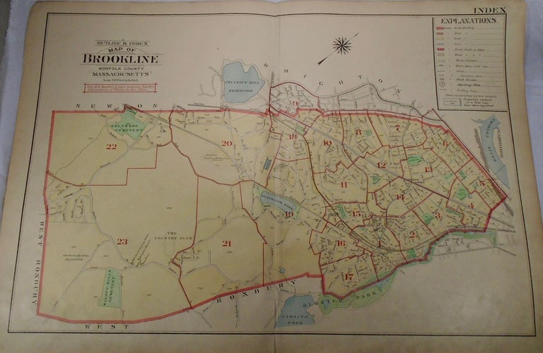 Item #33965 Map of Brookline, Norfolk County, Massachusetts. G. W. BROMLEY