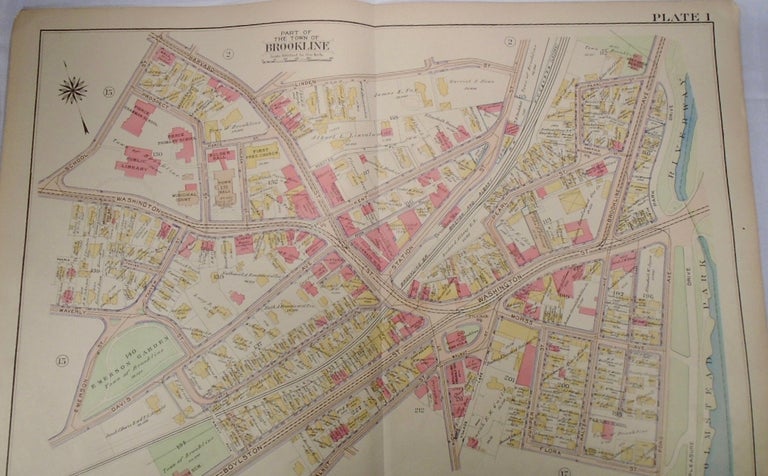 Item #33966 Map of Part of Brookline, Massachusetts. G. W. BROMLEY