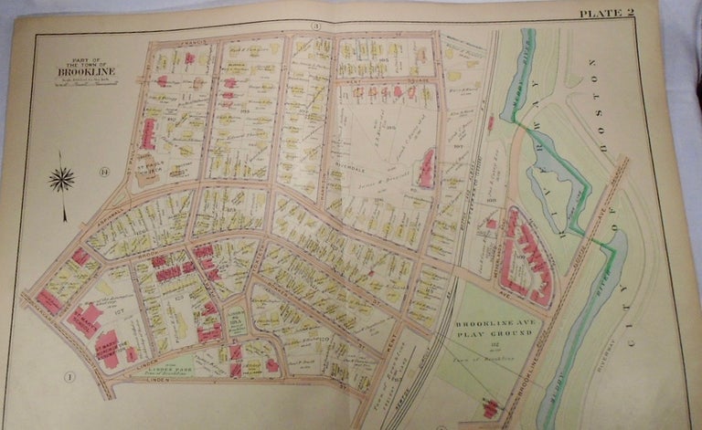 Item #33967 Map of Part of Brookline, Massachusetts. G. W. BROMLEY