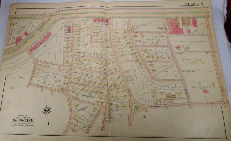 Item #33971 Map of Part of Brookline, Massachusetts. G. W. BROMLEY