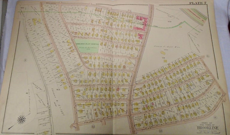 Item #33972 Map of Part of Brookline, Massachusetts. G. W. BROMLEY