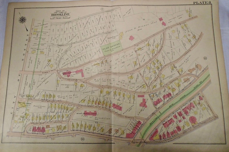 Item #33973 Map of Part of Brookline, Massachusetts. G. W. BROMLEY