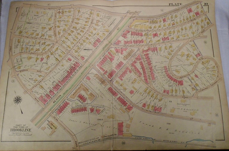 Item #33975 Map of Part of Brookline, Massachusetts. G. W. BROMLEY